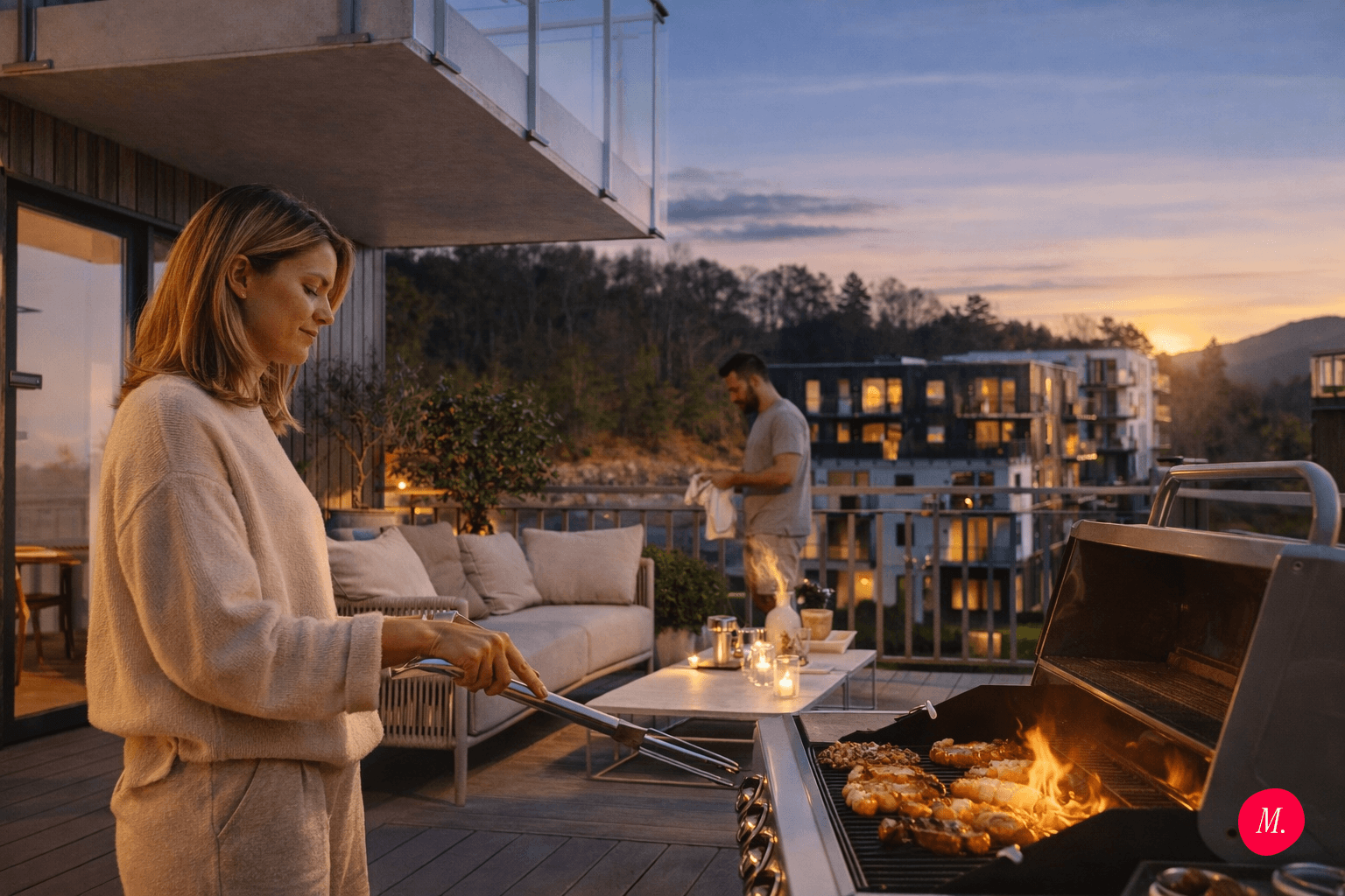 AI variant: Life on the terrace, same render.