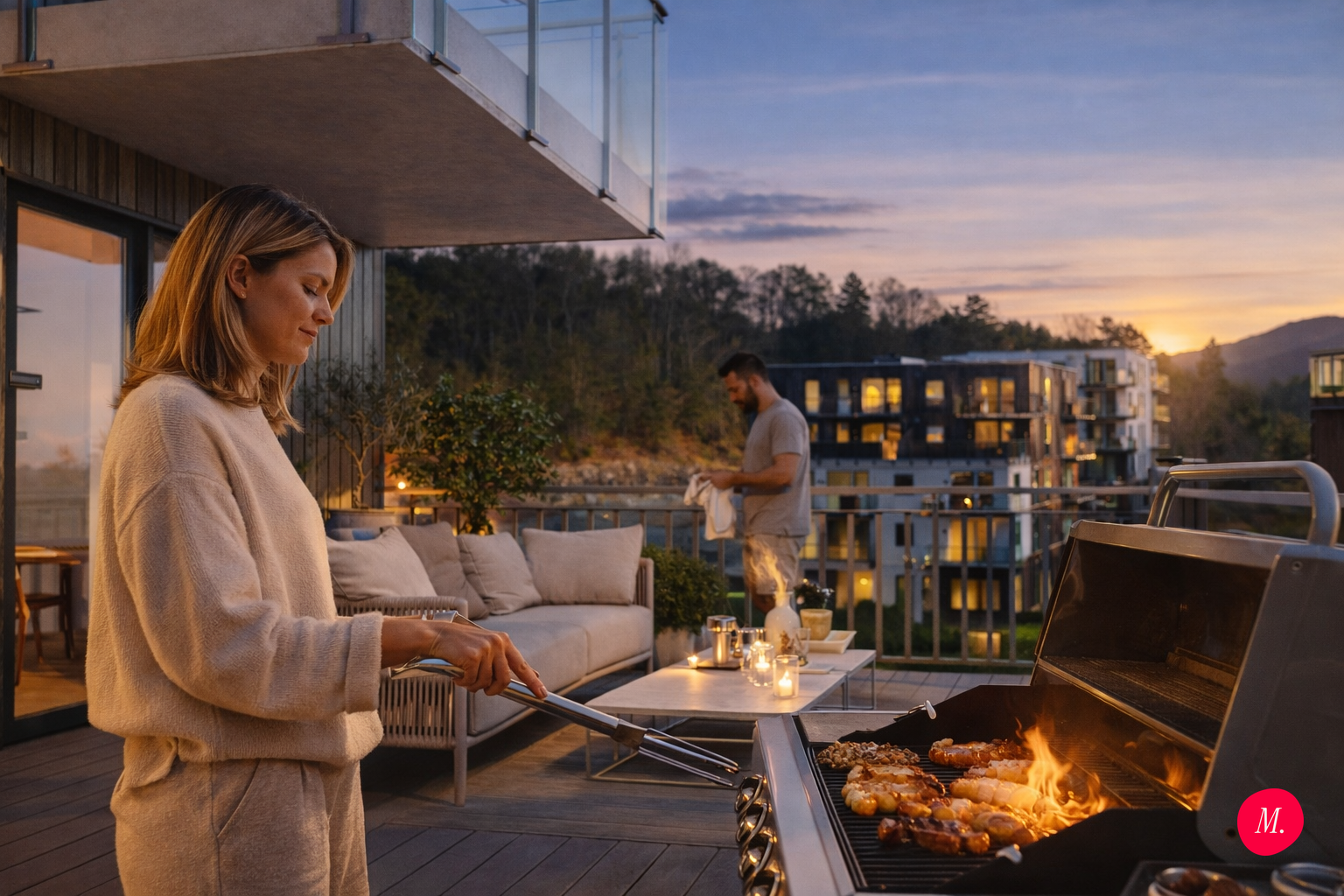 AI-variant: terrasse med grilling på Vestlunden